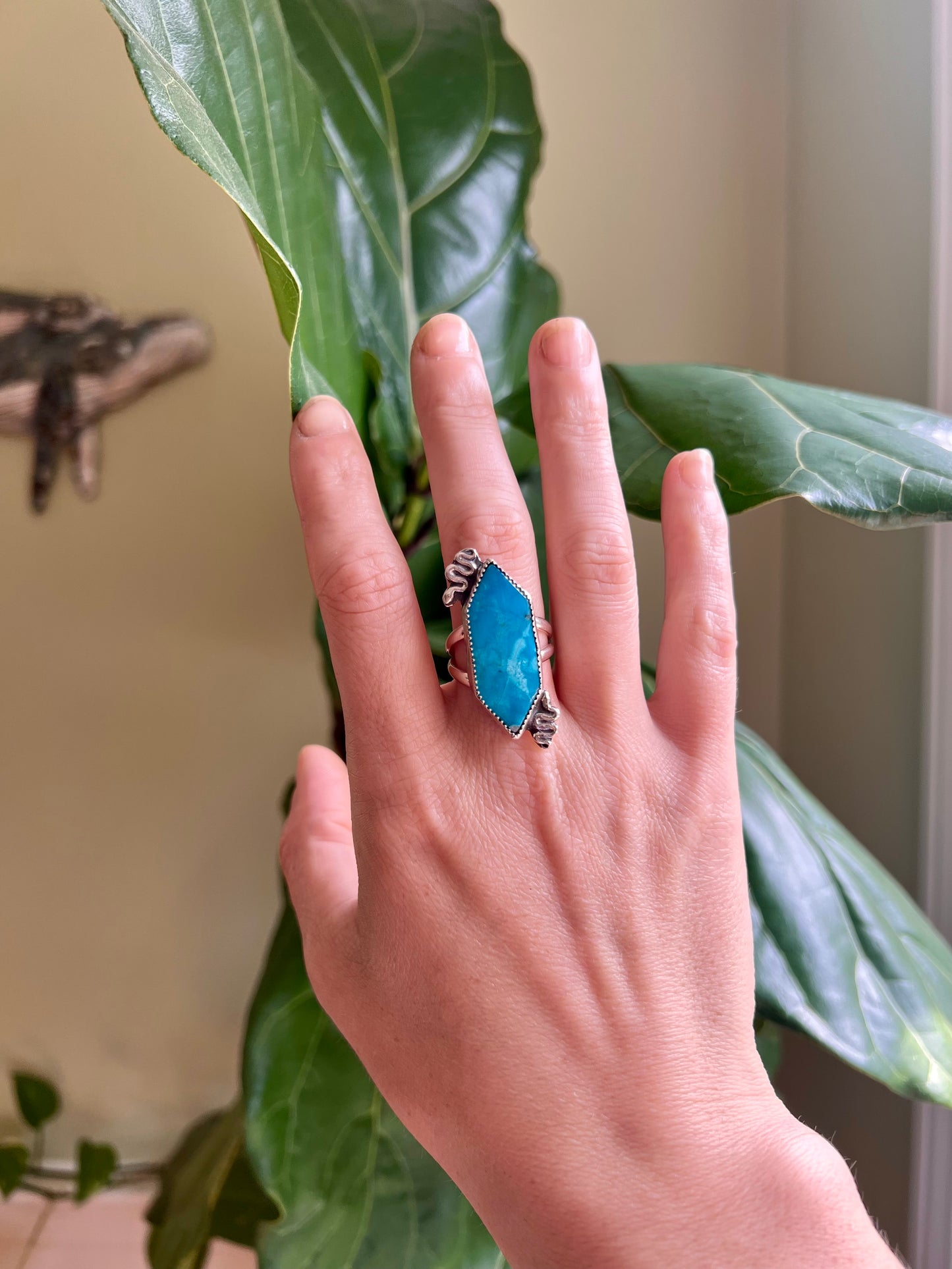 Turquoise and Silver Snake Ring