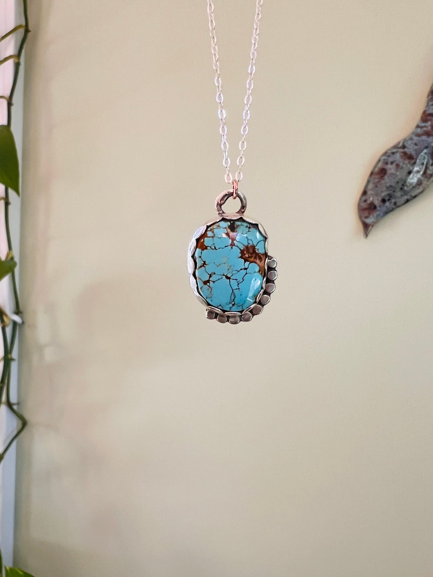 Silver and Pilot Mountain Turquoise Pendant