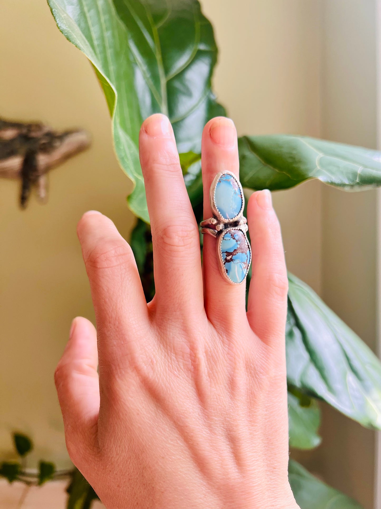 Lavender Turquoise Statement Ring