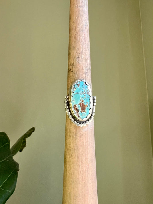 Silver Pilot Mountain Turquoise Statement Ring