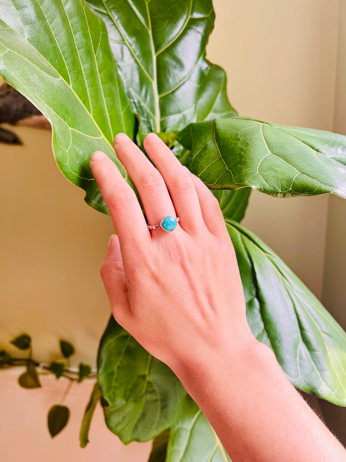 Dainty Turquoise Sterling Stacker