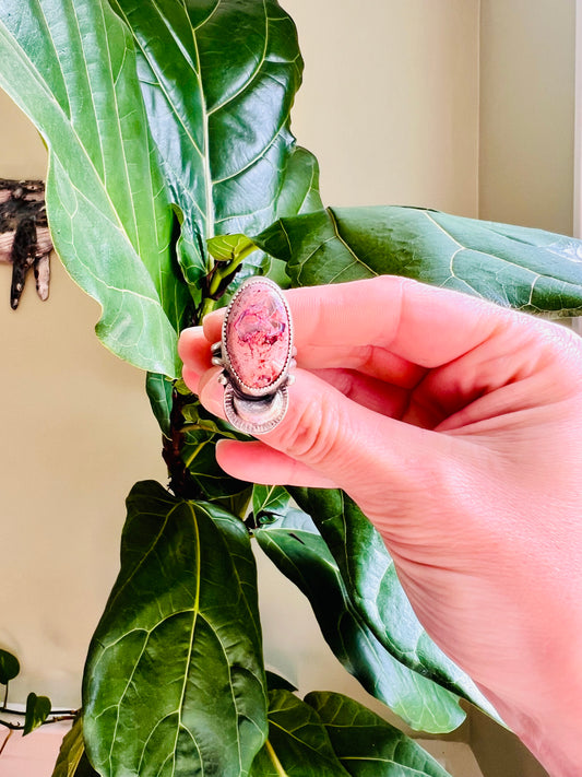 Pink Mexican Fire Opal Ring