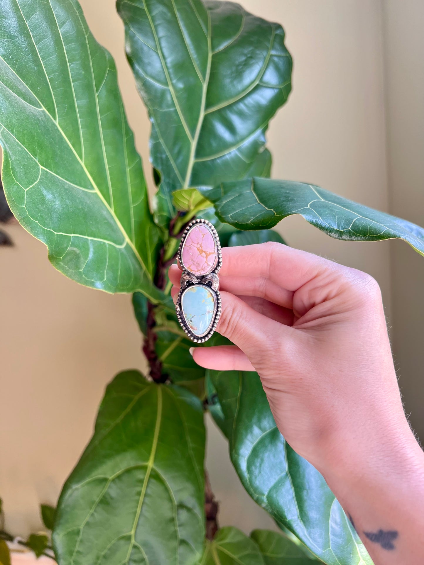 Double Stone Statement Sterling Ring