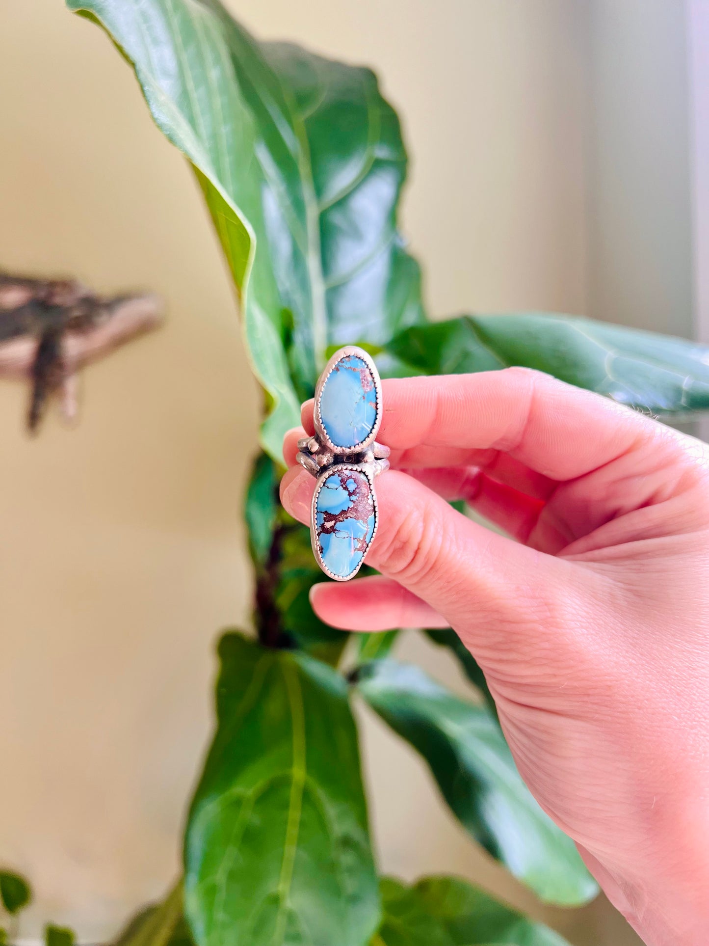 Lavender Turquoise Statement Ring