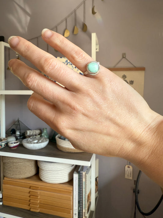 Pale Green Turquoise Ring for Diane