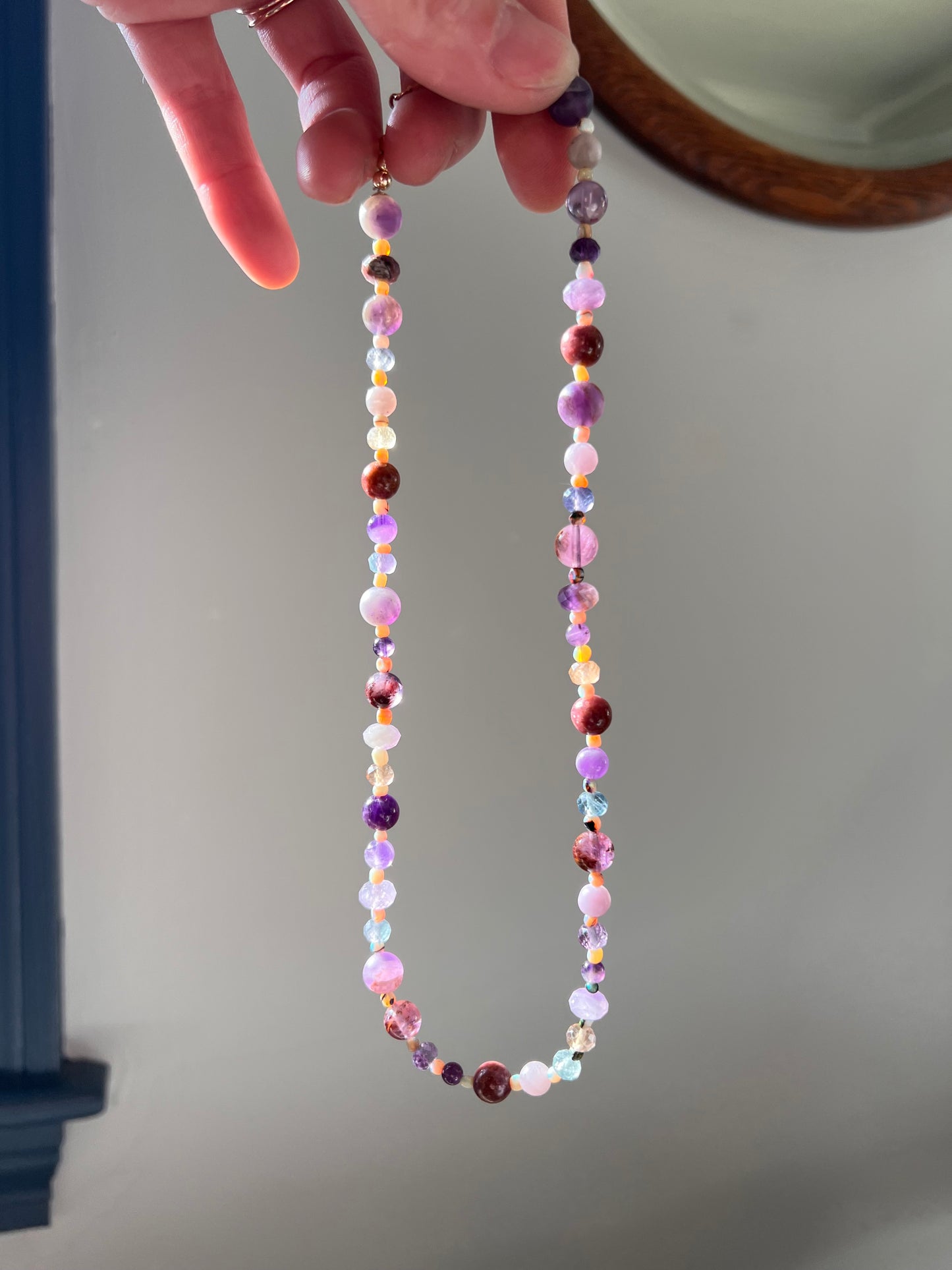 The Purple Tones Beaded Gemstone Necklace