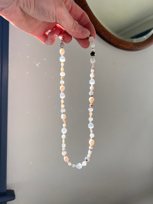 The Neutral Tones Beaded Gemstone Necklace