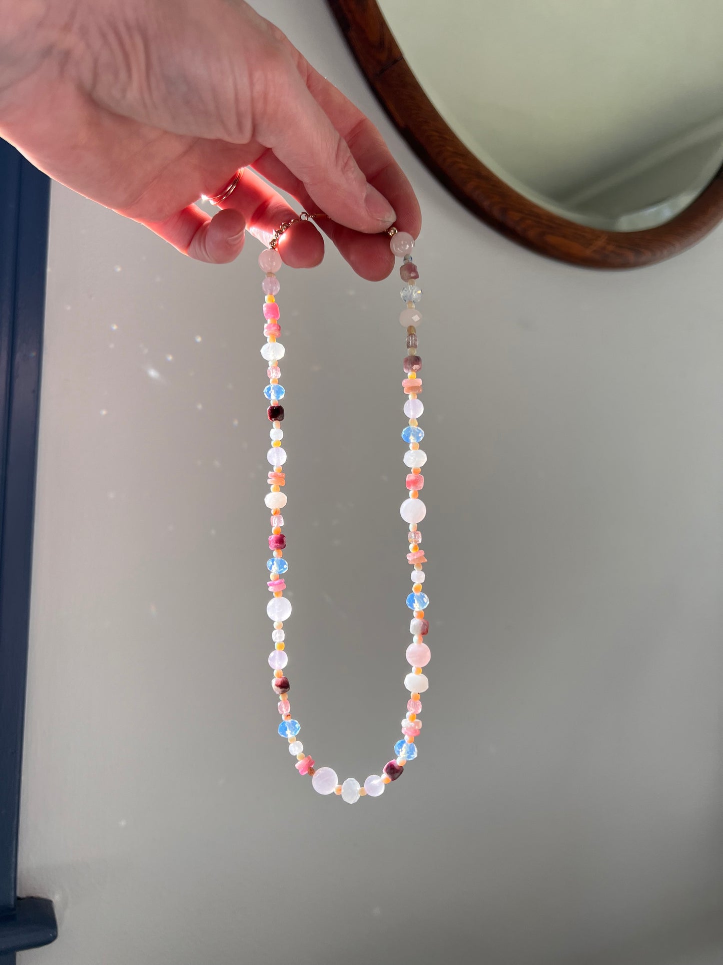 The Pink Tones Beaded Gemstone Necklace