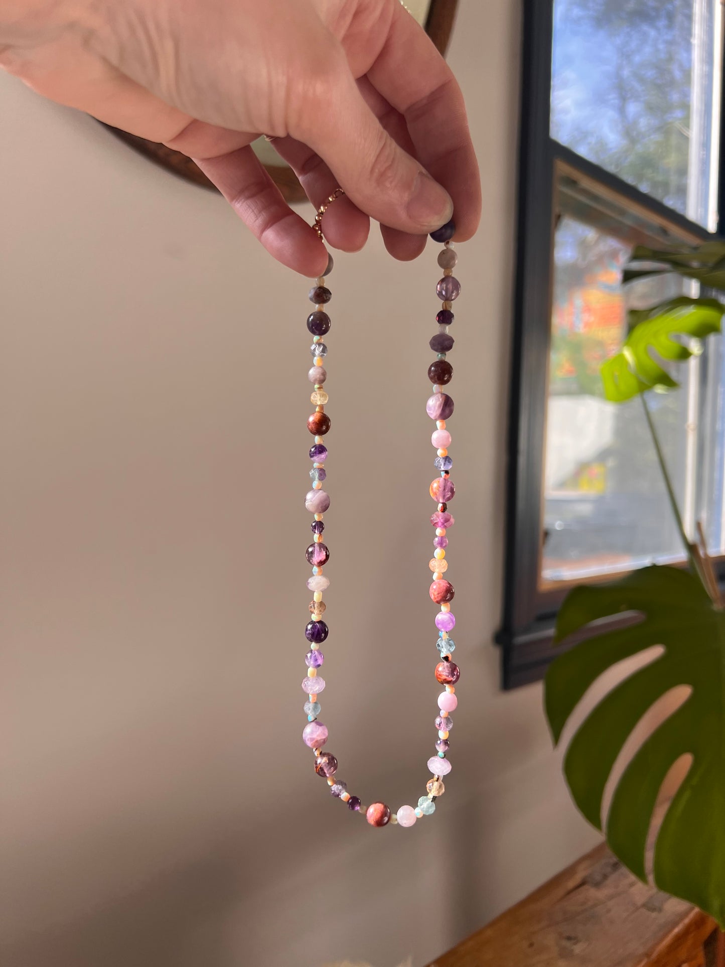 The Purple Tones Beaded Gemstone Necklace