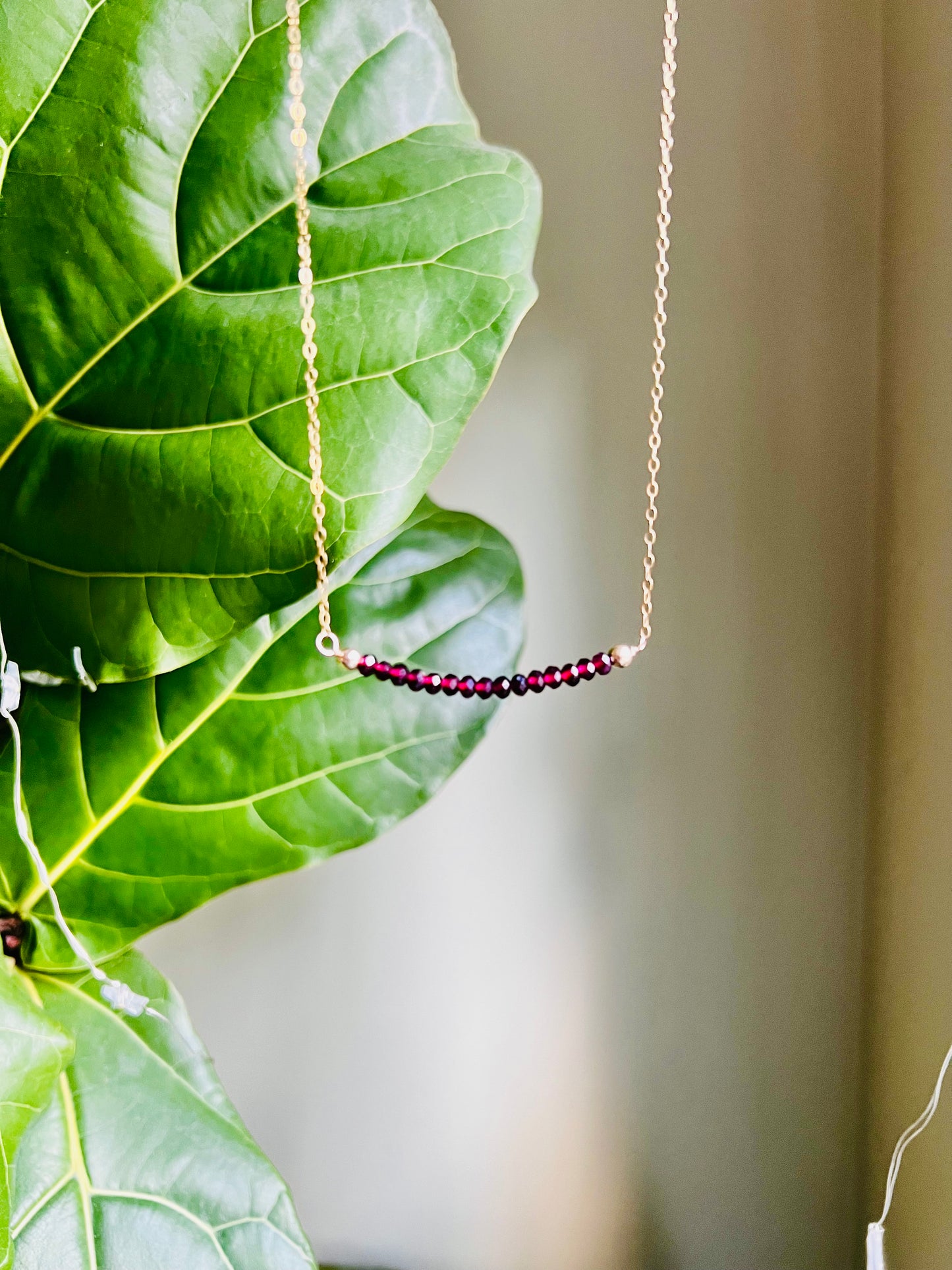 Deep Red Garnet Beaded Necklace