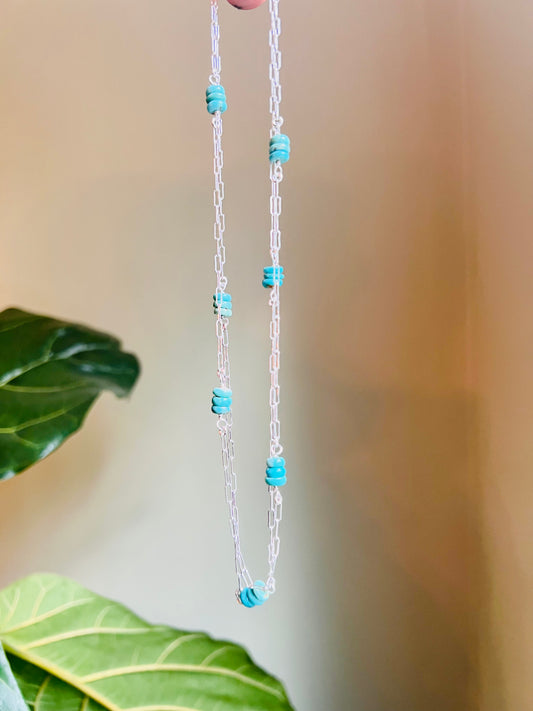 Dainty Turquoise Bits Layering Necklace
