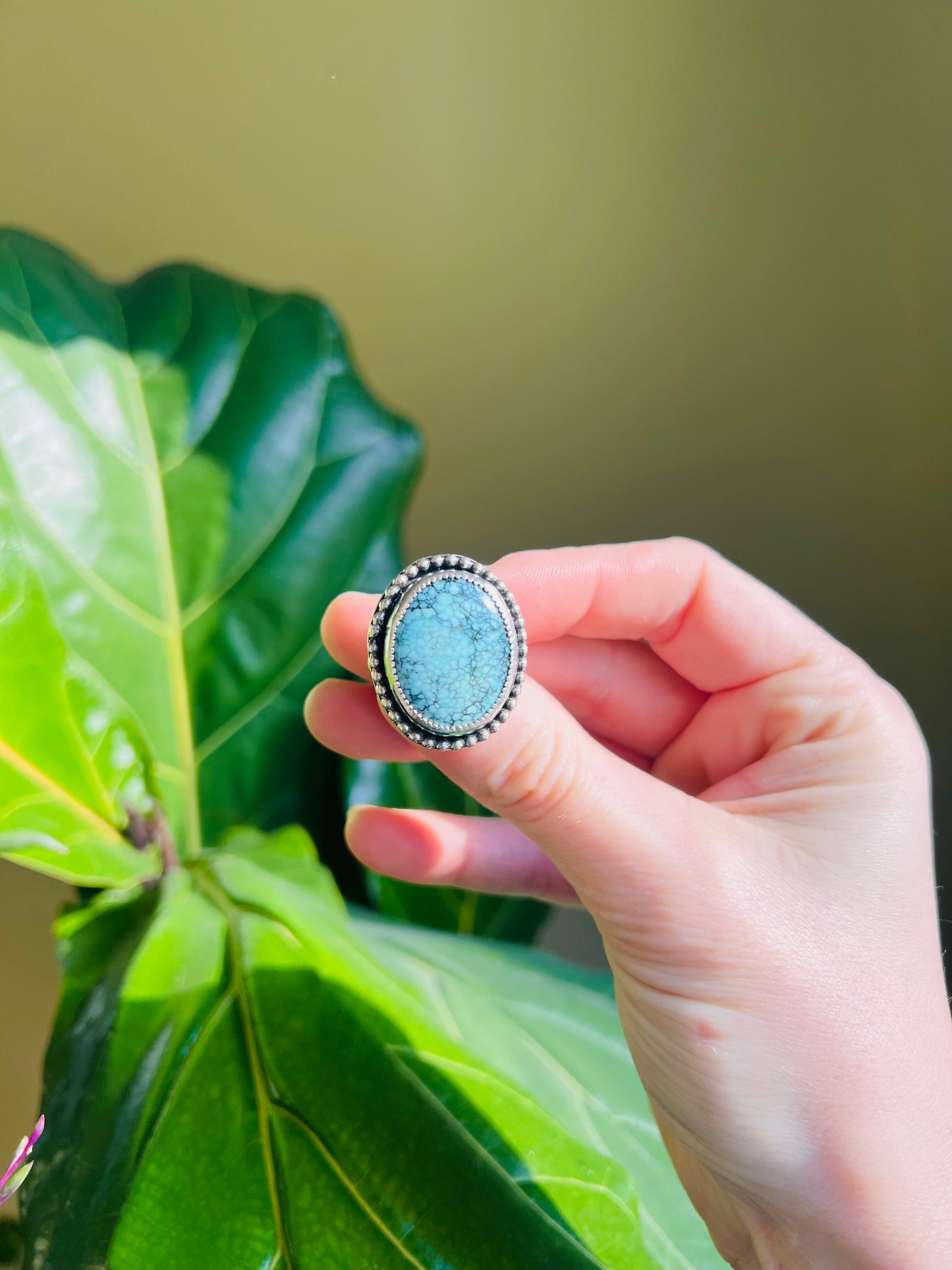 Moon River Turquoise and Sterling Silver Statement Ring