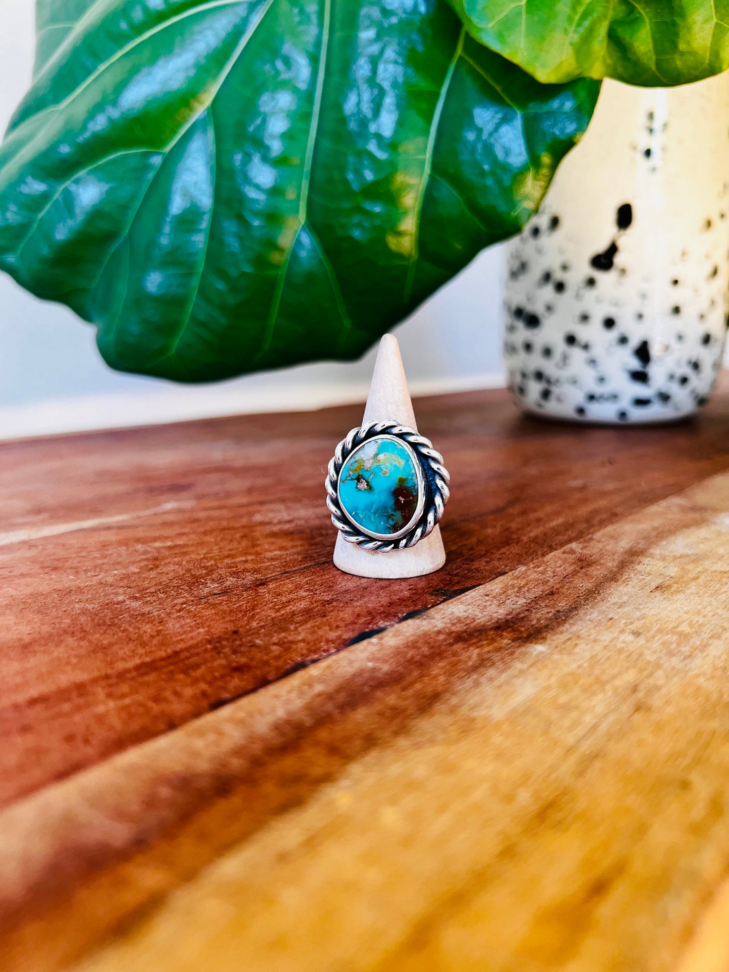 Twisted Royston Turquoise Ring