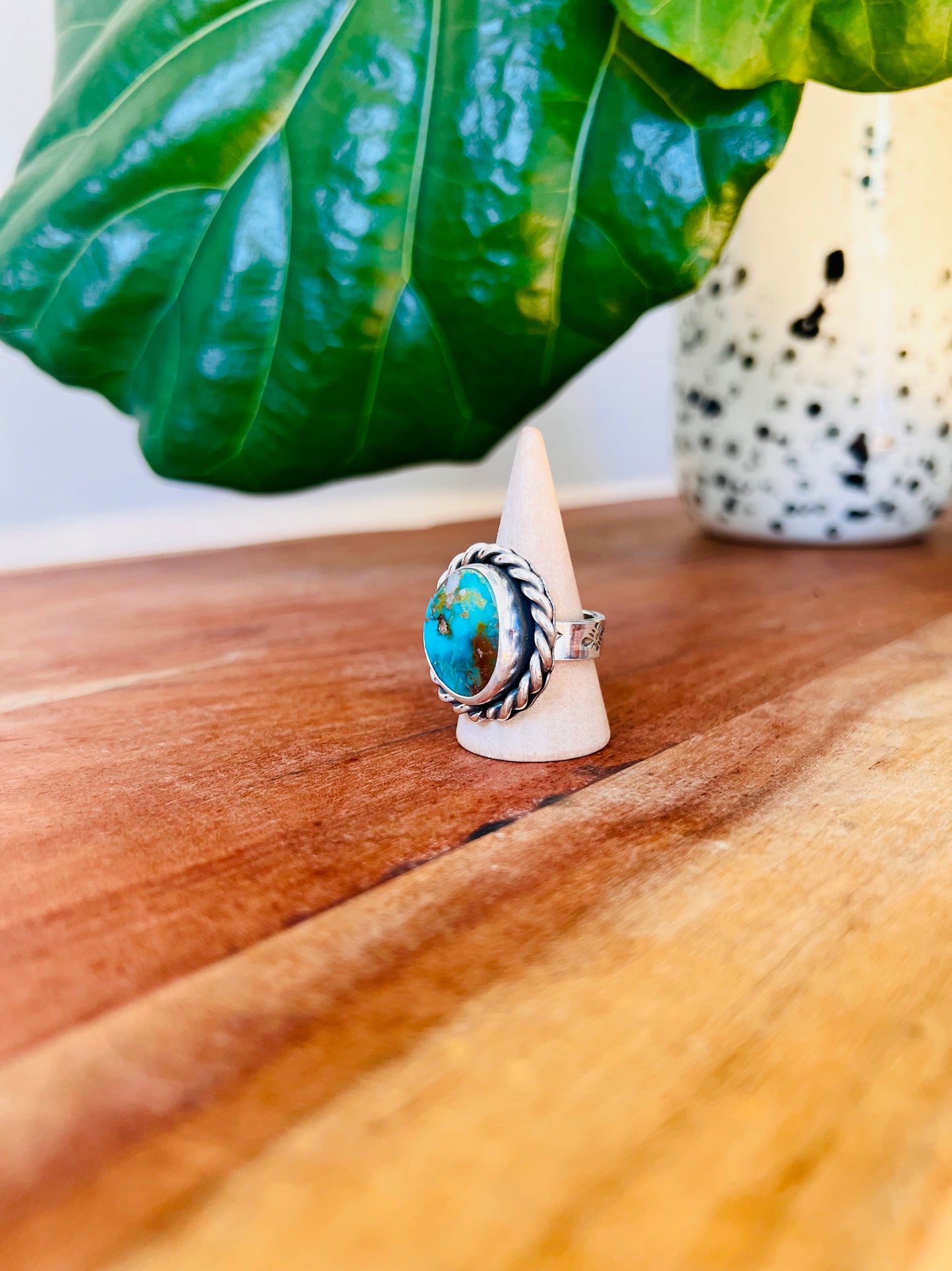 Twisted Royston Turquoise Ring