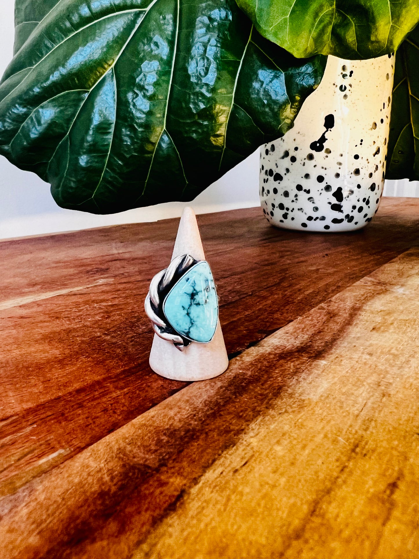 Asymmetrical Apache Variscite Sterling Ring