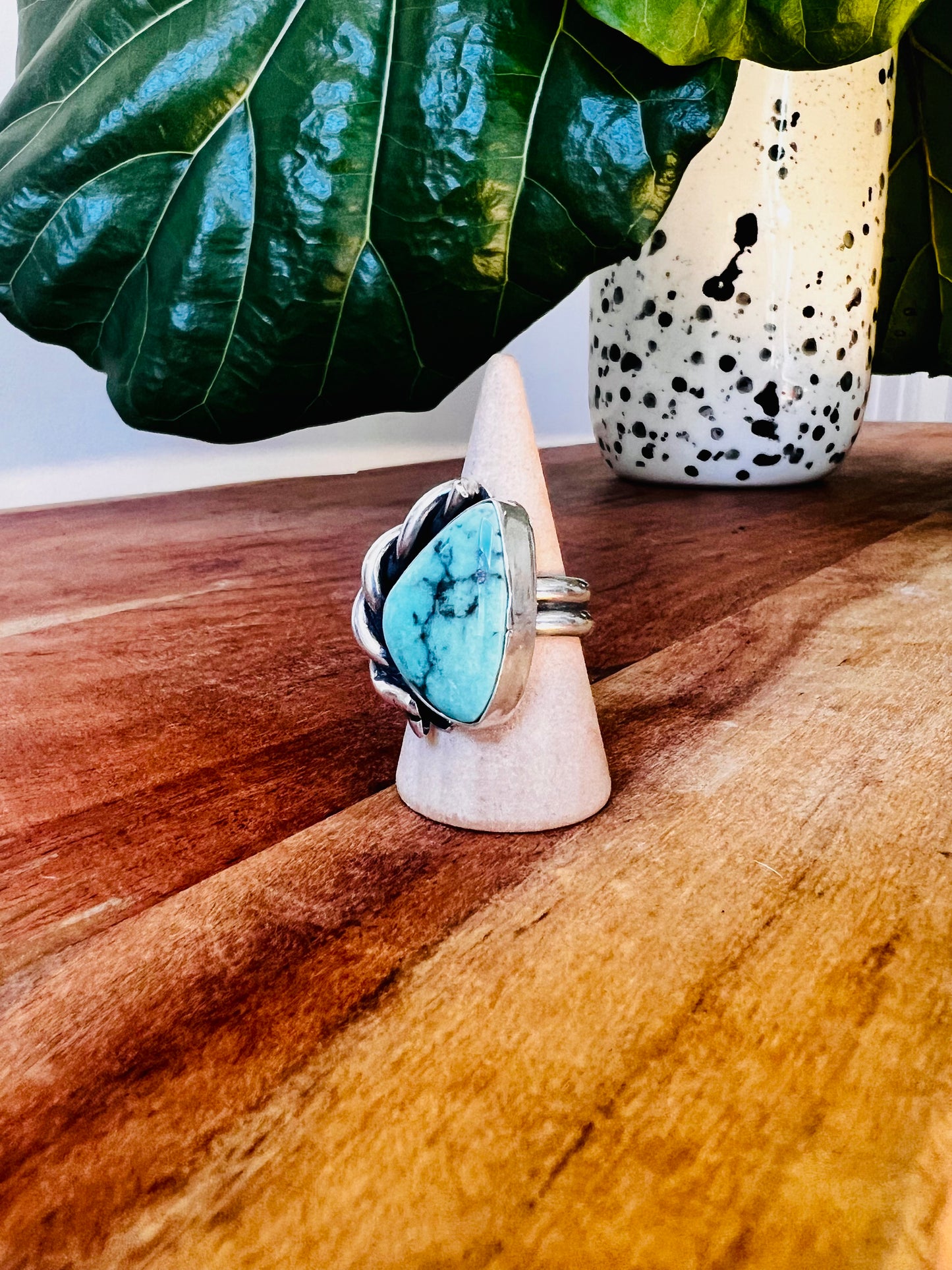 Asymmetrical Apache Variscite Sterling Ring