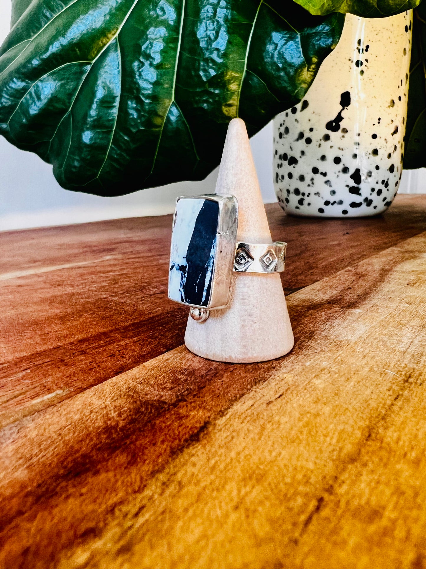 White Buffalo Rectangle Ring