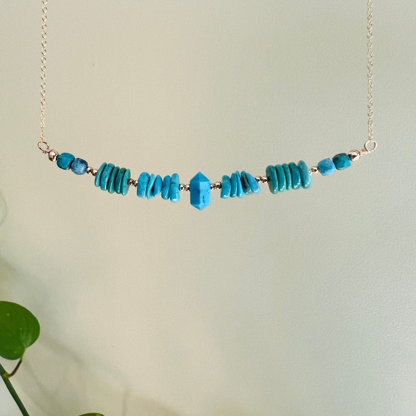 Genuine Bright Blue Turquoise Necklace