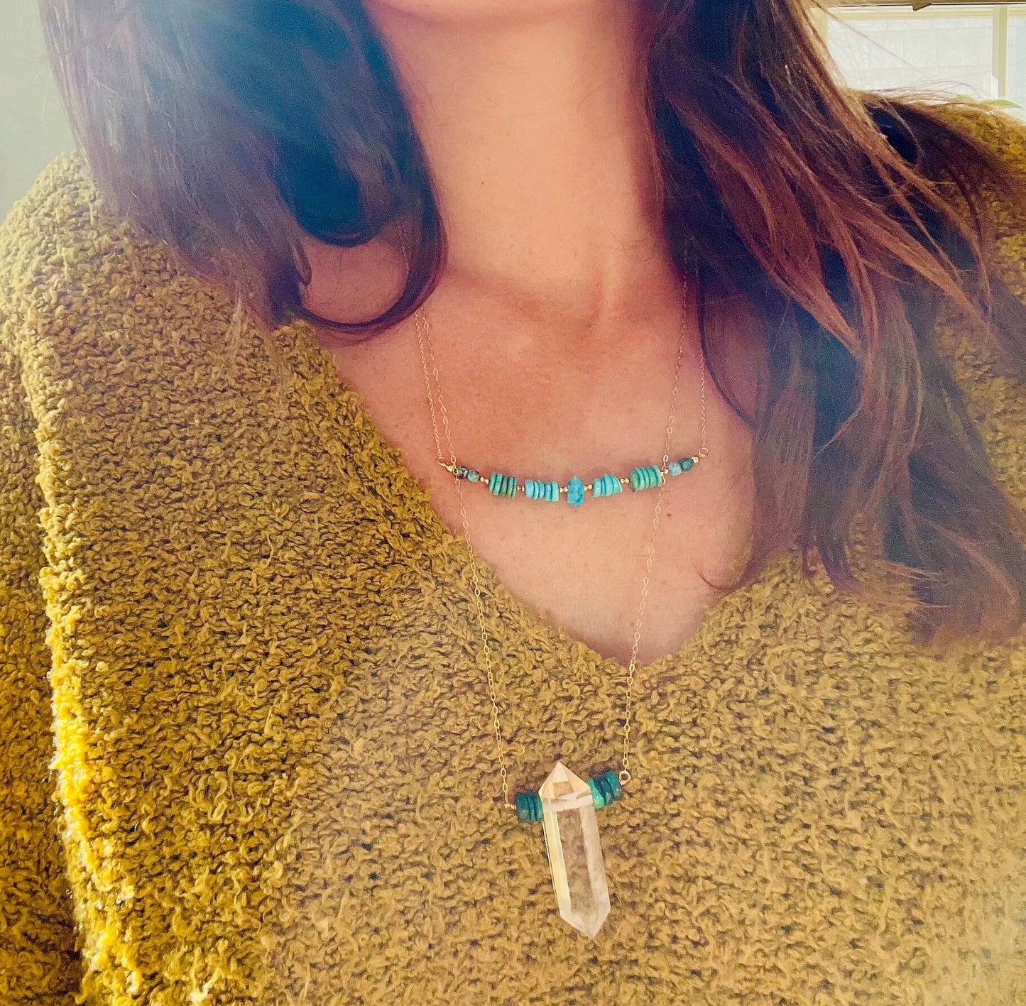 Genuine Bright Blue Turquoise Necklace