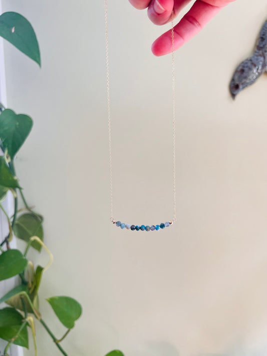 Blue Apatite Minimalist Gemstone Necklace