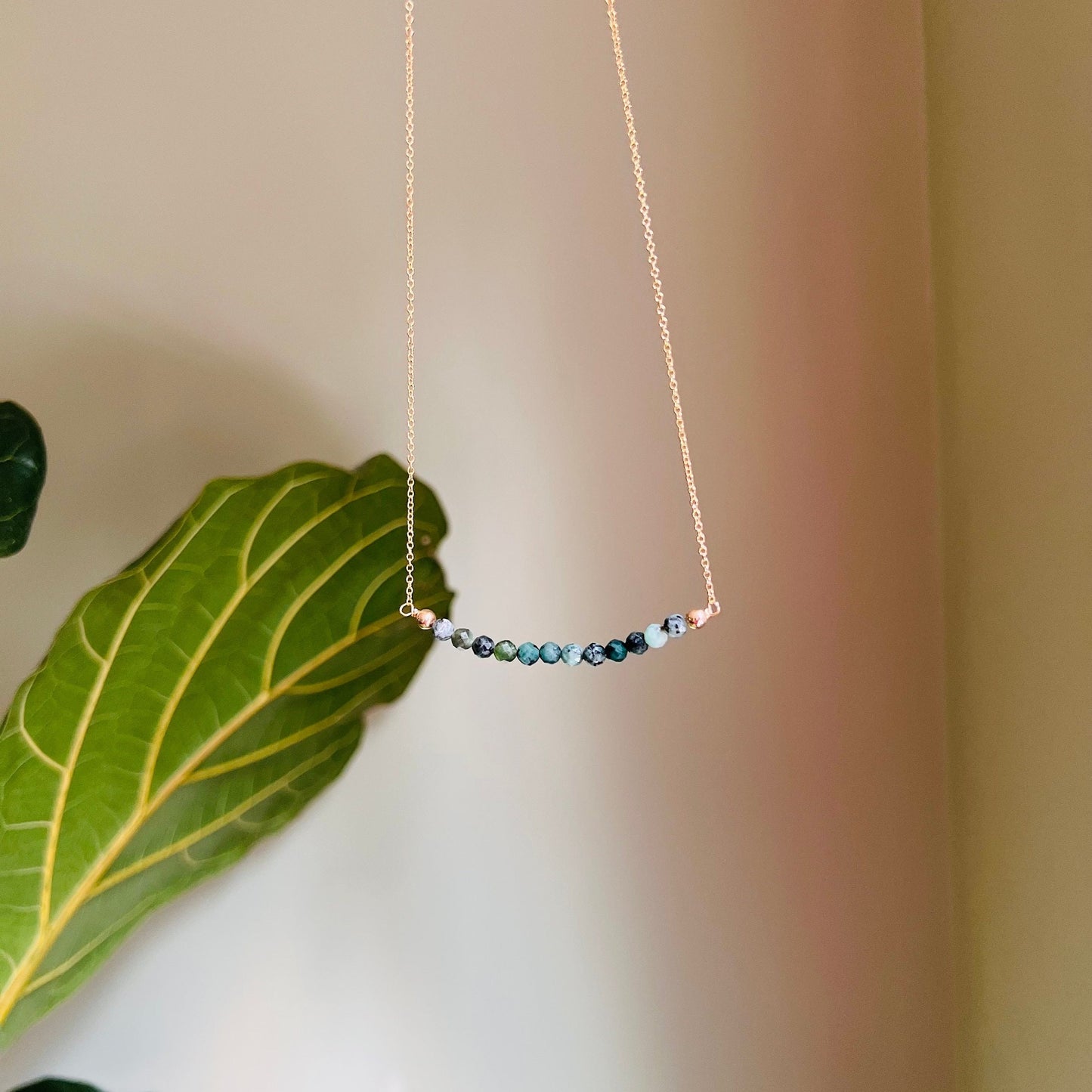 Raw Green Emerald Necklace