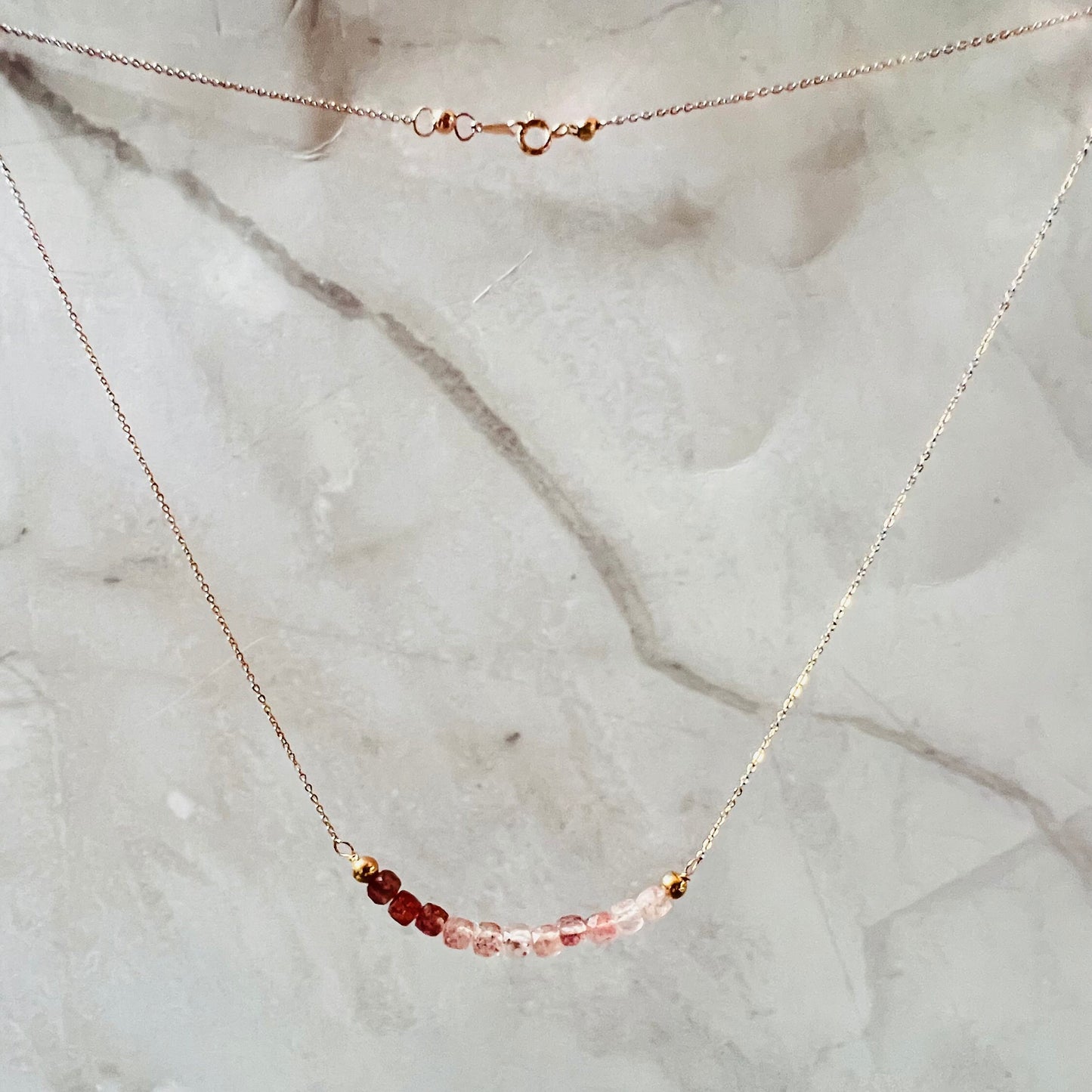 Strawberry Quartz Gemstone Necklace